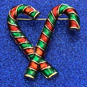 Christmas Candy Canes Brooch